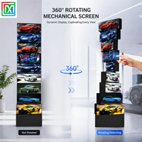 Écran d'affichage LED portable rotatif couleur pleine, affichage publicitaire numérique rotatif à 360 degrés, support au sol avec roues, 5 ans de garantie