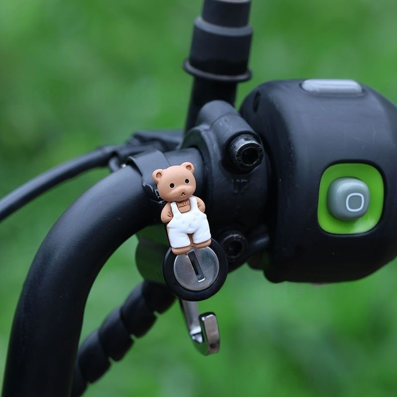 Poignée serrure de casque ceinture de pantalon blanc ours brun