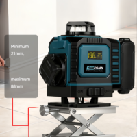 Niveau laser rotatif à affichage numérique haute précision 4D 16 lignes vertes 5 points, batterie au lithium, garantie 3 ans, niveau de précision réglable