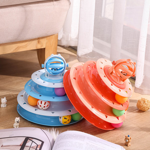 Cat Spinner Toy Four Tiered <b>Track</b> With <b>Balls</b> Self Entertaining Pet Interactive Play For Cats PP Material - Product Image 2