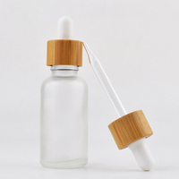 LANJING botol penetes kaca kosmetik kosong botol tetes bambu Amber bening biru hijau