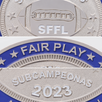 Medalla Personalizada de Flag Football, Redonda, de Aleación de Zinc Esmaltada, Premio para Campeón de Liga Deportiva, Competición, Finalista, Oro, Plata, Torneo