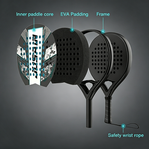 <span class=keywords><strong>Raquette</strong></span> de <span class=keywords><strong>padel</strong></span> défensive puissante en fibre de carbone 3K/12K/18K, personnalisable en usine, noyau en mousse EVA léger, prise en charge OEM - Product Image 2