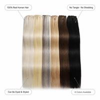 Extensions de cheveux naturels à clipser en cheveux humains vierges, avec clips métalliques, tissage machine à volume complet et couverture complète