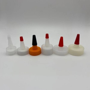 Tapa dispensadora de plástico de 28 mm a prueba de fugas y derrames con boquilla Yorker y tapa roja para botellas y productos químicos - Product Image 4