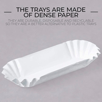 Barquettes jetables biodégradables et compostables en pâte à papier de qualité alimentaire, design bateau, pour hot-dogs, pour stands de concession