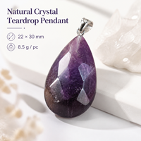 Pendentif en pierre de guérison en cristal naturel facetté en forme de goutte d'eau, quartz rose, améthyste, pierre précieuse en forme de larme, breloques, collier, bijoux Chakra