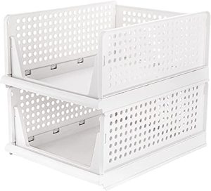 Plastic Stackable Storage Bins for Pantry - Stackable Bins For Organizing Food Kitchen and Bathroom Essentials