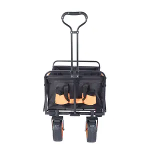 Hitree Family camping Trolley Utilidad Camping Metal Jardín Cochecito Carro de mano Portátil Plegable Outdoor Wagon Trolley