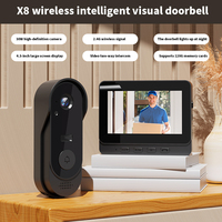 Sonnette de porte intelligente X8 Ring, sonnette sans fil, caméra de sonnette vidéo