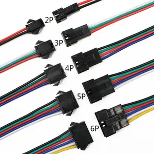 Ensamblaje de cable de alambre personalizado Conector personalizado JST 2 3 4 5 Conector de tira de LED de 6 pines Conector macho hembra