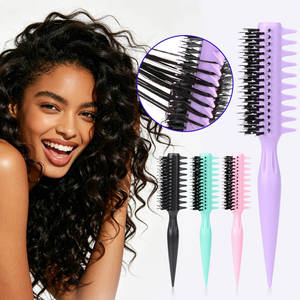 Custom <b>Detangler</b> <b>Brush</b> Flexible Curly Hair <b>Brush</b> <b>Detangling</b> Hairbrush with Boar Bristles for Women GZ RTS Bulk Mixed Order - Product Image 3