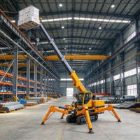 Mini Spider Crawler Crane Pekerjaan Konstruksi Bangunan Mesin Konstruksi Crane untuk Medan Hutan Mobile Crawler Crane