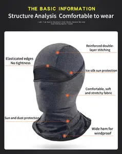 여름 자외선 차단 통기성 사이클링 자외선 차단제 얼굴 커버 아이스 쿨 실크 목 보호 귀 걸이 바이저 챙 방패