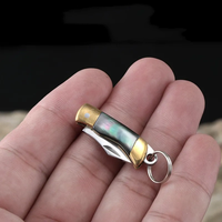 Mignon en acier inoxydable coquille Mini couteau Portable couteau de poche porte-clés pendentif déballage Express couteau utilitaire