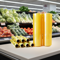 Film étirable PVC souple, imperméable, de qualité alimentaire, auto-adhésif, en rouleau jumbo pour supermarché, fournisseur direct
