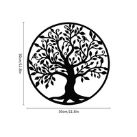 Décoration Murale Moderne en Fonte Arbre de Vie Faite à la Main pour Intérieur/Extérieur Maison Bureau Garage