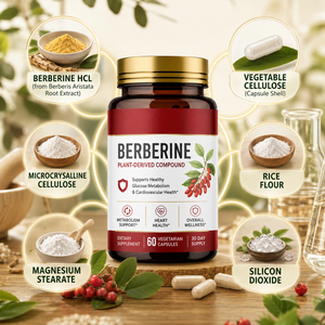 Capsules de Berbérine HCI les plus vendues OEM/ODM – Complément Herbal Riche en Chlorhydrate de Berbérine et Extrait de Poivre Noir pour l'Immunité Adulte - Product Image 2