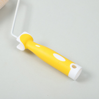 Rouleau de peinture DIY pour la maison avec brosse en microfibre de polyester, manche jaune léger pour peintures au latex et à base d'eau