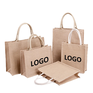 Jute Shopping <b>Bag</b> With Logo Print <b>Medium</b> <b>Size</b> Top Handle Hand Carry <b>Bag</b> For Grocery And Daily Use Made In Bangladesh - Product Image 1