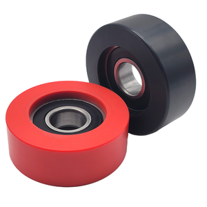 Rouleau en polyuréthane rouge recouvert de silicone, poulie en caoutchouc, rouleau en caoutchouc silencieux et résistant à l'usure - Product Image 5