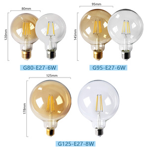<span class=keywords><strong>G80</strong></span> G95 G125 LED bóng đèn dây tóc ánh sáng 6W/8W E27 AC220-240V 2700K/4000K Edison đèn vàng/rõ ràng Retro ánh sáng cho trang trí nội thất - Product Image 2