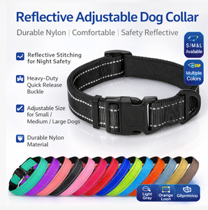 Großhandel Personalisierte Schnallen-Halsbänder aus Neopren für Haustiere, Verstellbare Reflektierende Hundehalsbänder - Product Image 5