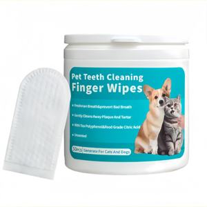 Limpiador de dientes para el cuidado de mascotas más vendido, toallitas para los dedos para eliminar el sarro de los dientes de los perros y gatos, 50 Uds. - Product Image 1