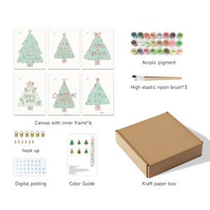 Orfon Brush con Pop <span class=keywords><strong>Van</strong></span> <span class=keywords><strong>Gogh</strong></span> 6 piezas Mini Kit de pintura por números, pequeña pintura de bricolaje por números, OEM Global Dropshipping - Product Image 4