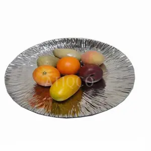 수제 알루미늄 금속 과일 접시 고전적인 철 황동 스타일 과일 라운드 접시 스마트 과일 접시 뜨거운 판매