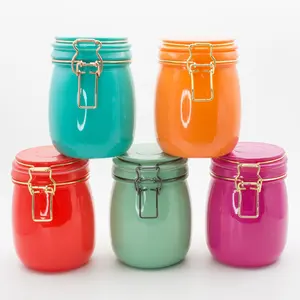 high quality wholesale spray colors glass canister sets glass jars and storage jars bottle