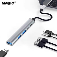 Concentrateur de type C 5 en 1 du fabricant OEM avec port d'alimentation USB C de charge PD Ports USB3.0 USB2.0 pour MacBook Pro et Chromebook