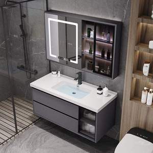 ตู้ห้องน้ำสีขาวใหม่ ตู้กระจกแบบรังผึ้ง ตู้กระจกเงาสีขาว อ่างล้างหน้าสีขาว ตู้แขวนผนัง - Product Image 5