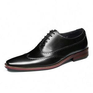 Zapatos de Cuero para Hombre de Primera Calidad, Estilo Retro Británico, Transpirables, con Cordones, Punta Cuadrada, Casuales y a la Moda - Product Image 4