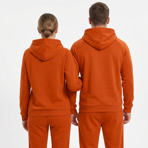 Survêtement unisexe à capuche de couleur unie, coupe ajustée, en molleton respirant et écologique, avec poches latérales, idéal pour l'hiver et les tenues décontractées. - Product Image 2