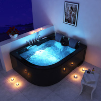 Baignoire autoportante en acrylique, drain d'hôtel, coin, blanc, ABS, plastique, tablier, baignoires à remous pour massage