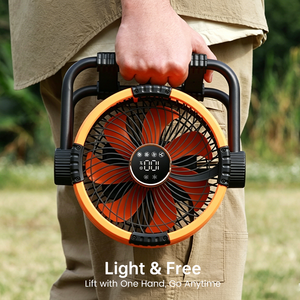 Ventilateur de <span class=keywords><strong>camping</strong></span> électrique longue durée 10000 mAh avec lumière LED, design pliable, alimenté par <span class=keywords><strong>batterie</strong></span>, turbo, contrôlé par application, pour voiture et hôtel - Product Image 4