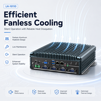 Mini PC Compacto Sin Ventilador con Doble LAN, 6 Puertos COM, USB, HD, VGA, MSATA, SATA SSD para Kiosco, Automatización, Gateway, Compatible con Windows y Linux