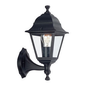 Lanterne - lanterne de jardin avec support bas, noire, en métal robuste, éclairage LED efficace, idéale pour - Product Image 1