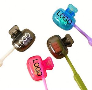 Protège-brosses à dents en plastique personnalisés avec logo sérigraphié, clips de rangement portables pour la maison et les voyages - Product Image 1