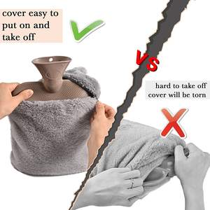 Sac chaud en peluche doux et moelleux de haute qualité sac de bouteille d'eau chaude en caoutchouc naturel BS avec couvercle de bouteille d'eau chaude personnalisé - Product Image 4