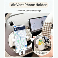 Support de téléphone de voiture 2-en-1 sur mesure pour ORA 5 2026, fixation sur grille d'aération gauche avec porte-gobelet et boîte de rangement, anti-vibration