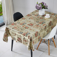 Nappe en PVC métallisé RNPT à bordure florale, avec support tissé, imperméable et facile à nettoyer, pour la salle à manger à domicile