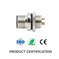 M12 Conector impermeable circular de 2 a 17 núcleos en el extremo de la placa macho con bloqueo trasero, enchufe impermeable de nivel IP67, enchufe de sensor
