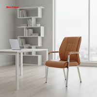 Chaise de bureau pour visiteurs, de conférence ou de bureau à domicile, en cuir PU moderne, personnalisable, avec base chromée durable et garantie de 2 ans, vente en gros