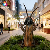 Insecto Animatrónico de Tamaño Real, Robot Insecto Luciérnaga Animatrónico para Decoración de Parques Temáticos