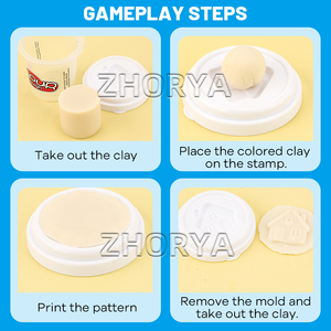 Juego de Plastilina Zhorya de 6 Colores, Arcilla Suave No Tóxica, Juguete Educativo de Manualidades para Niños, Kit de Moldes y Cortadores de Formas - Product Image 4