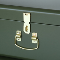 3er-Set Anpassbarer grüner Metall koffer mit goldenem Hardware-Speicher koffer Andenken koffer