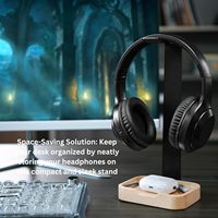 Support pour casque en bois massif pour bureau - Support en bois de qualité supérieure pour casques de jeu et de bureau avec compatibilité universelle