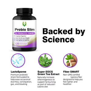 Cápsulas delgadas probióticas personalizadas al por mayor con fibra prebiótica que mejoran la digestión ayudan a las mujeres a quemar grasa para controlar el peso - Product Image 6